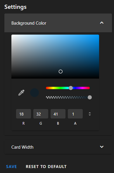 settings window
